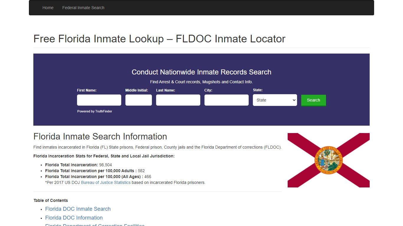 Florida Inmate Search - FL Department of Corrections ...